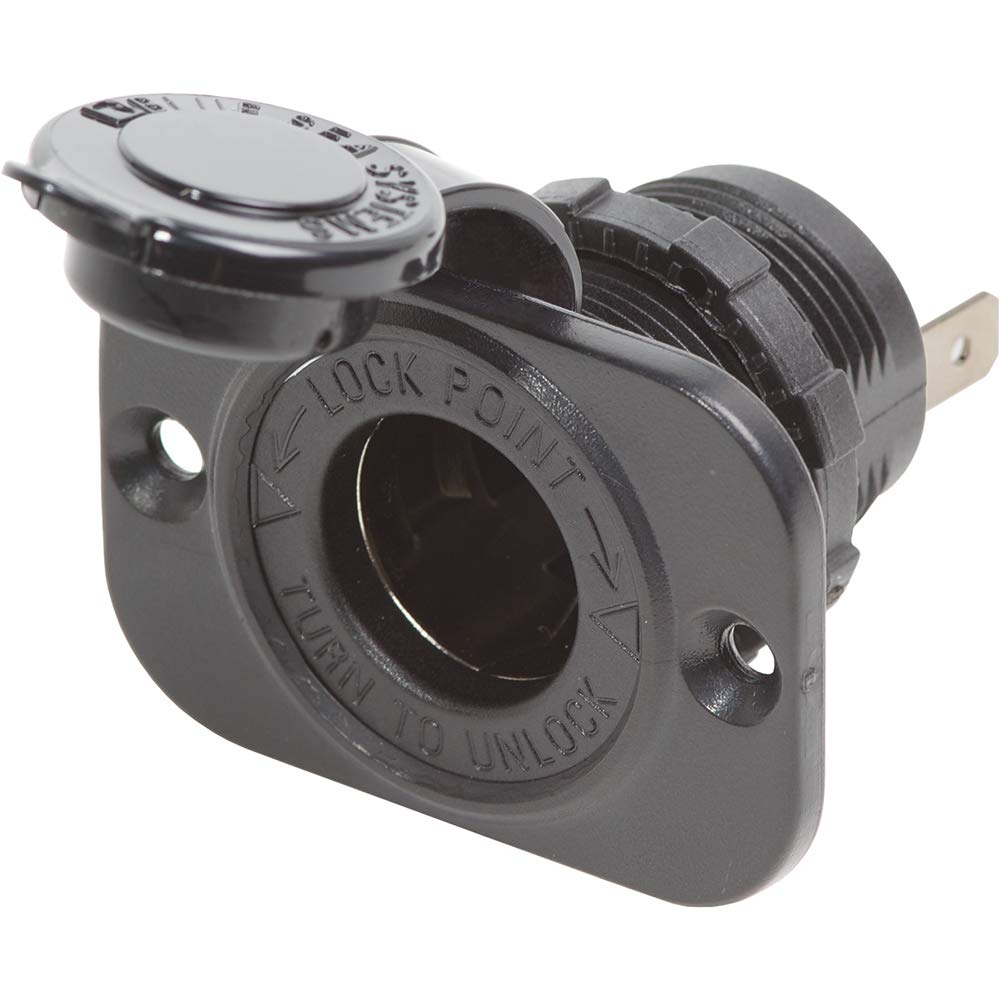 Blue Sea Systems 1011 Dash Socket, 12V, Black