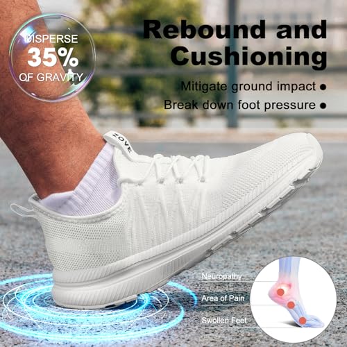 Image of ZOVE Wide Toe Box Shoes for Men Extra Wide Width Sneakers Non-Slip Ultra Light Wide Tennis Running Shoes Breathable Casual Walking Sneakers Diabetes Workout Gym Jogging Sports