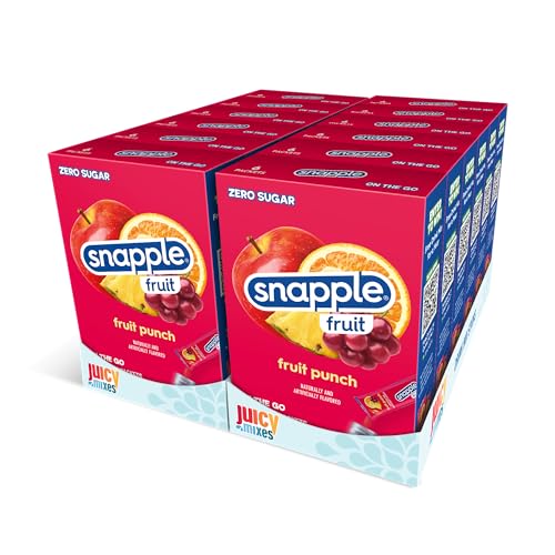 Snapple Fruit Punch - Mezcla de bebida en polvo, 12 cajas de 6 barras de polvo, 72 barras en total, cero azúcar, hidratación sobre la marcha para bebidas refrescantes