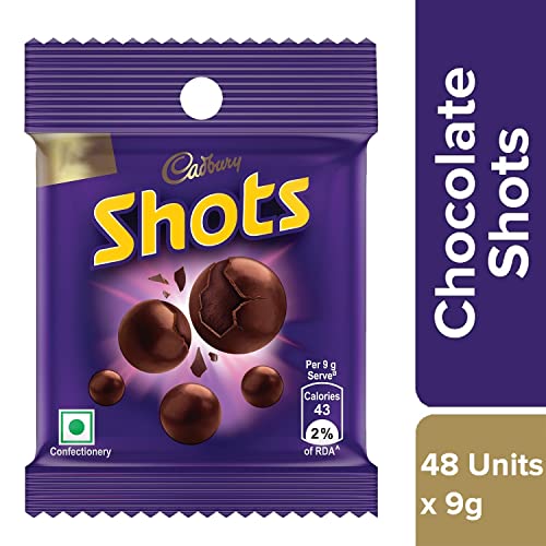 Image of Cadbury Dairy Milk Chocolate Shots, 10.8 gm (Pack of 48)