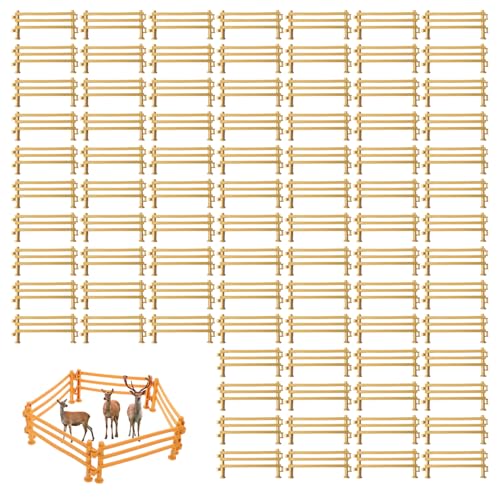 80 Stück Miniatur Holzzaun Elemente Zaunbauteile im Format 9x4x0 8 cm modular kombinierbar für Bauernhof-Dioramen Reitanlagen & Mikrolandschaftsgestaltung