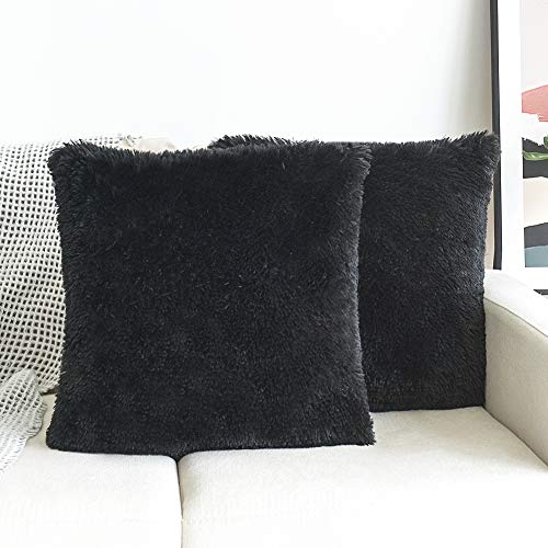 Image of Faux Fur Throw Pillow Covers for Couch Decorative Pillows 16x16 Inch