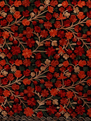Image of Zamour Men's Traditional Kashmiri Lohi Stole Punjabi with Embroidery Patterns 80 inches x 30 inches