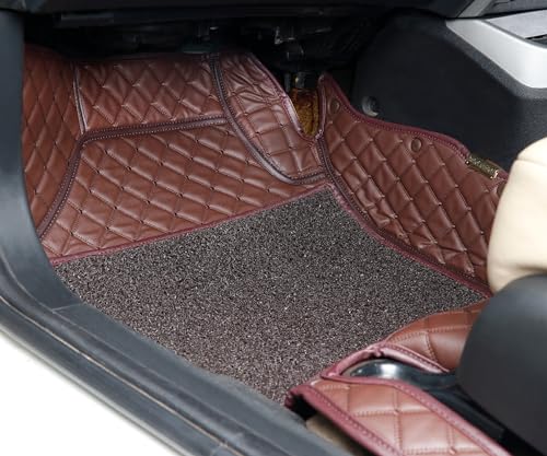 Image of Antiskid Premium 7D Car Mat Full Set for BMW X4 xDrive 2019 || Luxury Leather Dual-Stitch Full Set 7D Car Floor Mat || 100% Waterproof ||Color: Coffee Coffee