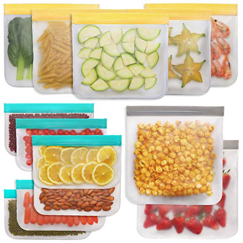 Jagrom Reusable Storage Bags (13 Pack) 2 Gallon & 5 Sandwich Lunch Bags