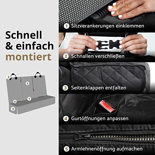 AMZPET Hunde-Autositzbezug (Kompakt: 122 cm) – Wasserfest – rutschfest & Kratzfest – Strapazierfähig – 56 x 45 x 122 cm