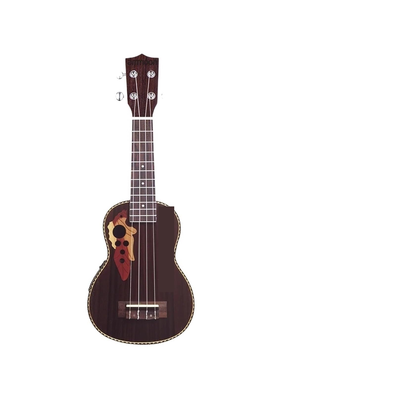 Ukulele Kit Ukulele Soprano Acustico colorato Ukulele da 21 Pollici in Tiglio con Borsa for Il Trasporto Cinturino Ukulele 4 Corde sintonizzatore Accessori Ukulele(Brown)