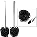 curalit 2er Set Toilettenbürste schwarz Edelstahl Ersatz WC Bürste 36 cm mit austauschbaren WC Bürstenkopf