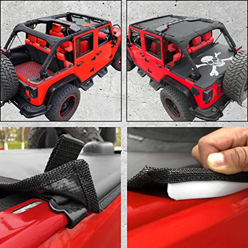 Image of Tonneau Cover for Jeep Wrangler JK Back Trunk Cover, Skull-Black Cargo cov.