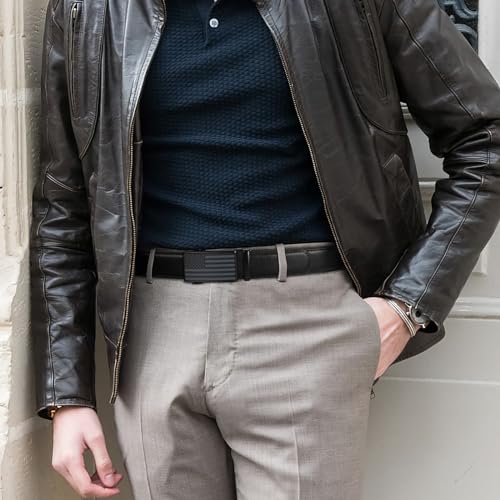 SANSTHS Men's Belts Leather Ratchet Dress Belts for Men with Adjustable Slide Buckle in Gift Box2