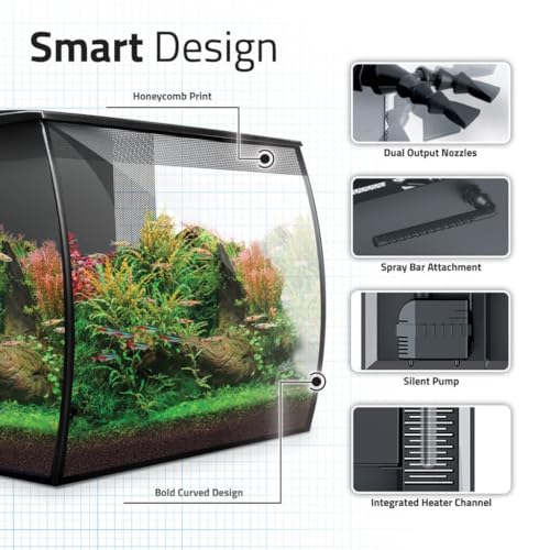 Fluval Flex 2.0 Aquarium Kit – 15 Gallon Glass Fish Tank with RGB+W LED Lighting, Remote Control, Integrated 3-Stage Filtration & Adjustable Water Flow – Modern Freshwater Aquarium - Image 3