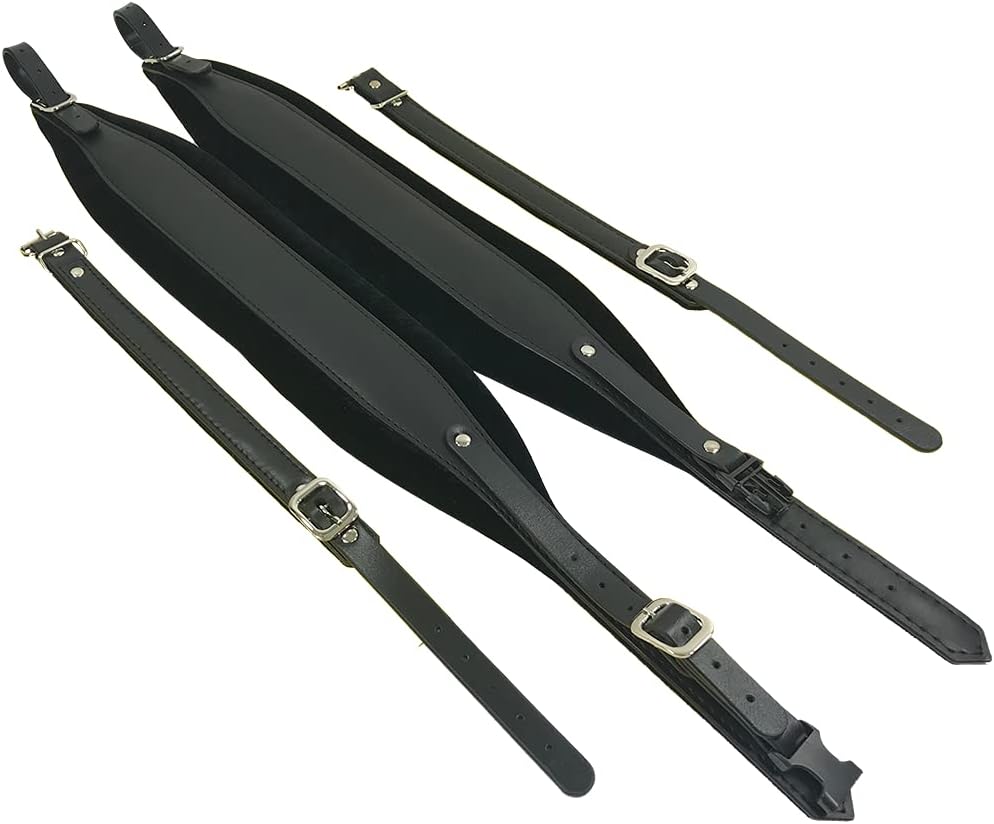 Alacran Pro Straps with Harness and Quick Release Clips. 3.75"(9.5 cm) wide by 1"(2.5 cm) thick velvet covered padding.