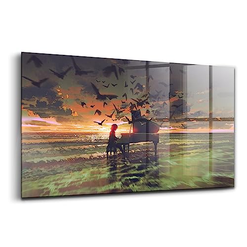 Tableau en verre coloré Concert dans la mer 120x60cm pour décoration murale