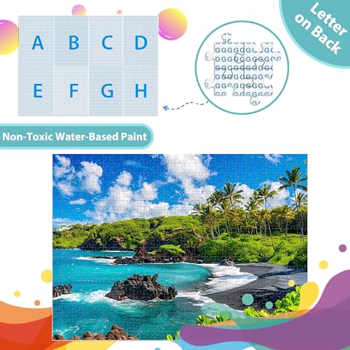 Image of 500 Piece Puzzles for Adults, Beach Jigsaw Puzzles 500 Pieces, Seaside Puzzles 500 Pieces for Adults, Ocean Jigsaw Puzzles, Funny Challenging Puzzles, Great Gift for Family Friends, 21 x 15 in