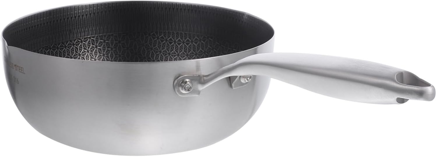 Stainless Steel Honeycomb Saucepan with Ergonomic Handle Non-stick Milk Pot for Cooking Noodles Sauces and More Home Kitchen Use