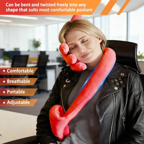 Almohada cervical de espuma ajustable color rojo miniatura 3