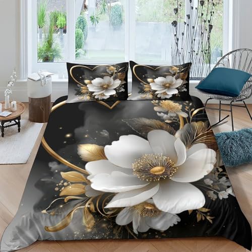 Parure de lit king 220x240cm effet 3D finitions premium