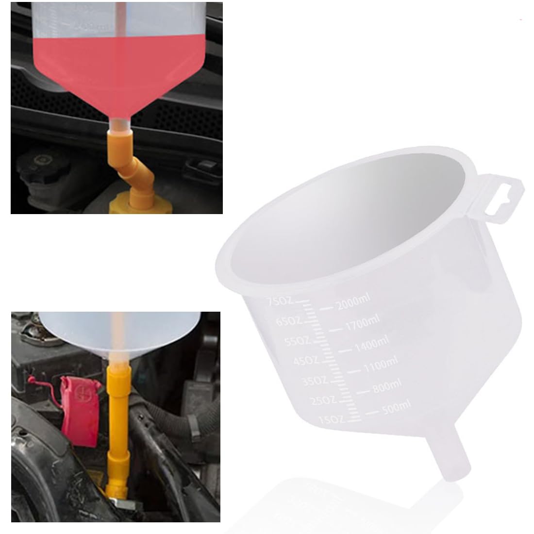 Kit Embudo de Llenado de Refrigerante Anti-Derrames 12 Piezas Universal para Radiador de Automóvil con Adaptadores Múltiples y Tubo de Extensión
