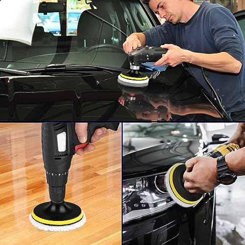 Polieraufsatz Winkelschleifer Polierhaube Polierschwamm 125mm Klett Polierscheibe Polierpads,6...