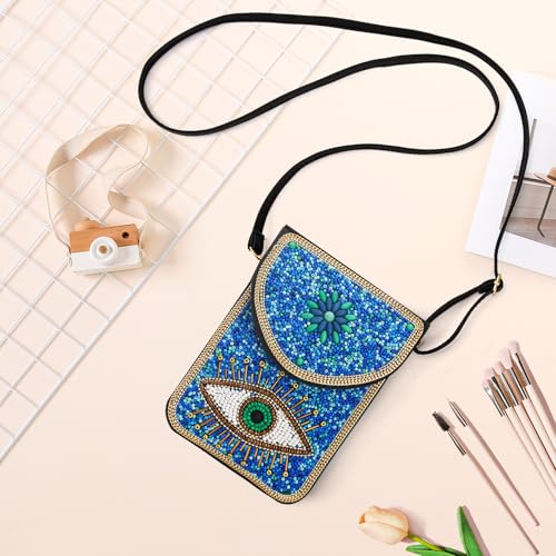 Image of Small Beaded Crossbody Bag for Women, Boho Cell Phone Shoulder Purse Wallet with Handcrafted Colorful Beads