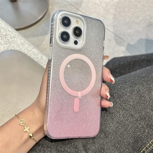 Étui de chargement sans fil à paillettes ENILSA pour iPhone 14 coque acrylique vert