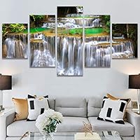 SIGNWIN 5 Panel Canvas Wall Art Modern Art Dramatic Farmhouse/Country Mountain Multicolor Nature Photography for Home Decorations Ready to Hang - 60