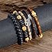 Eigso 6 Pcs Wooden Beaded Bangle Bracelets for Women Men Unisex Fashion Tree of Life Bohemian Wristbands for Woman Man