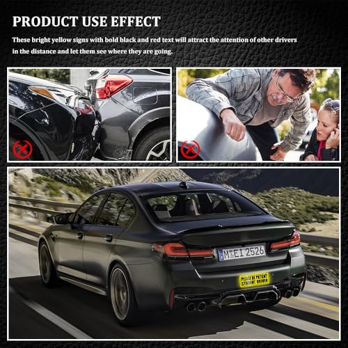 Image of 3PCS Student Drive Magnet for Car, Magnet Car Sticker, Please Be Patient Student Driver Magnet, Reusable Movable Rookie Driver Reflective Magnets Stickers Universal Fit Car Bumper (Style 1)