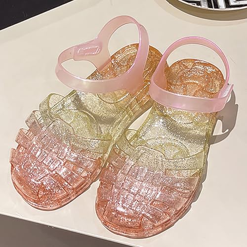 IWIHMIV Jelly Sandals for Girls Closed Toe Princess Summer Dress Shoes Girls Non Slip Flat Water Jelly Sandals3