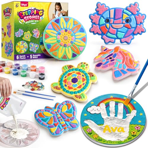 Tekeii Stepping Stone Kit for Kids Create 5 Custom Garden Stones