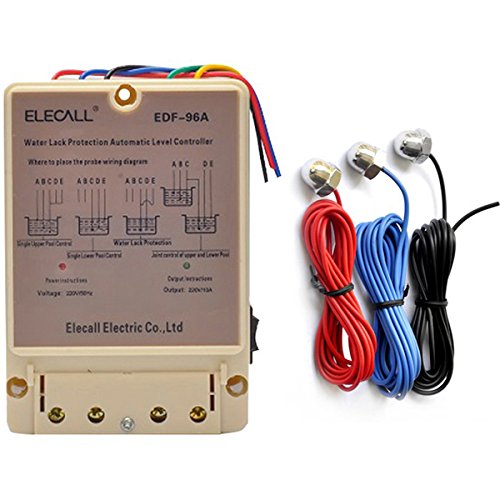 Elecall Edf-96A Controlador Automático De Nivel De Agua 10A 220V Electrónico Sensor De Detección De Nivel De Líquido De Agua Controlador De Bomba De Agua
