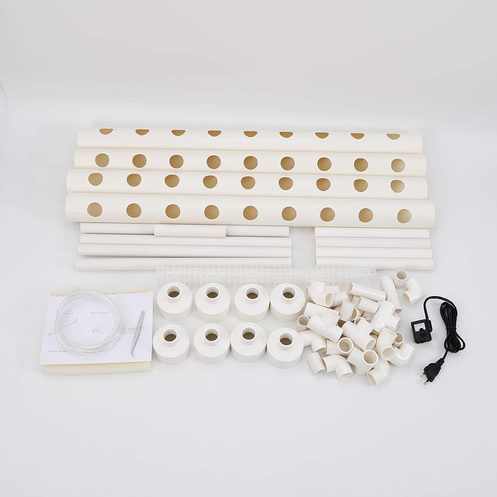 Kit de cultivo hidropónico, 36 agujeros, 4 tubos, capas de PVC, jardines acuáticos de cultivo, juego de cultivos vegetales, flores, system educativo hidropónico con bomba de agua para systems de