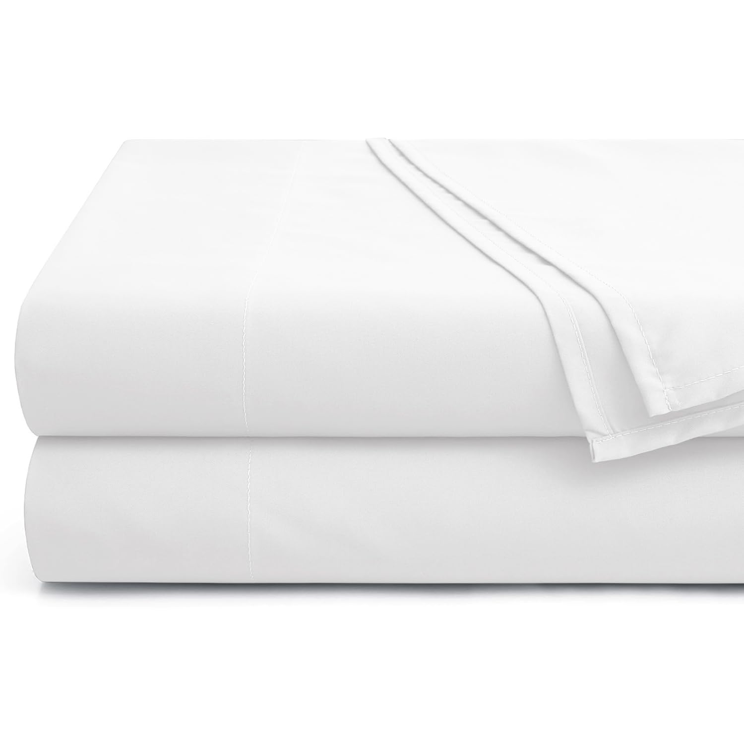 Hafaa Flat Sheet 100% Egyptian Cotton Bed Sheets 200 Thread Count Super Soft & Breathable Hotel Quality Bed Sheet - Wrinkle & Shrinkage Resistant (White, Super King 2 Pack) — image 1