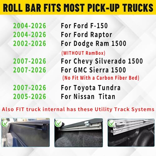 Image of MONOKING Full Size Roll Bar for Truck with Brake Light&Cargo Basket, Sports Bar for 2007-2026 F150 F250 F350 Raptor Lightning Silverado Sierra Ram 1500 2500 3500 Tundra