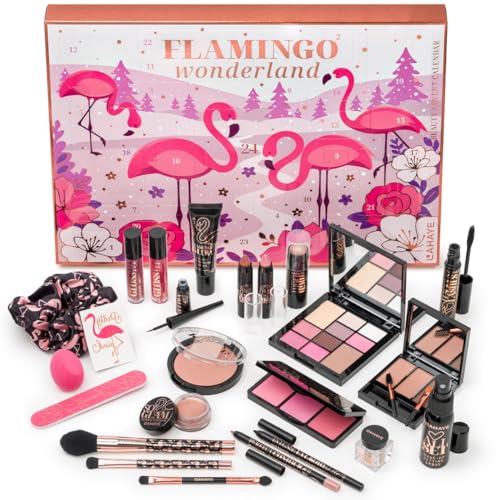 Calendrier de l'Avent beauté « PINK FLAMINGO X-MAS » 2025, LAHAYE, WONDERLAND EDITION 24 surprises maquillage et...
