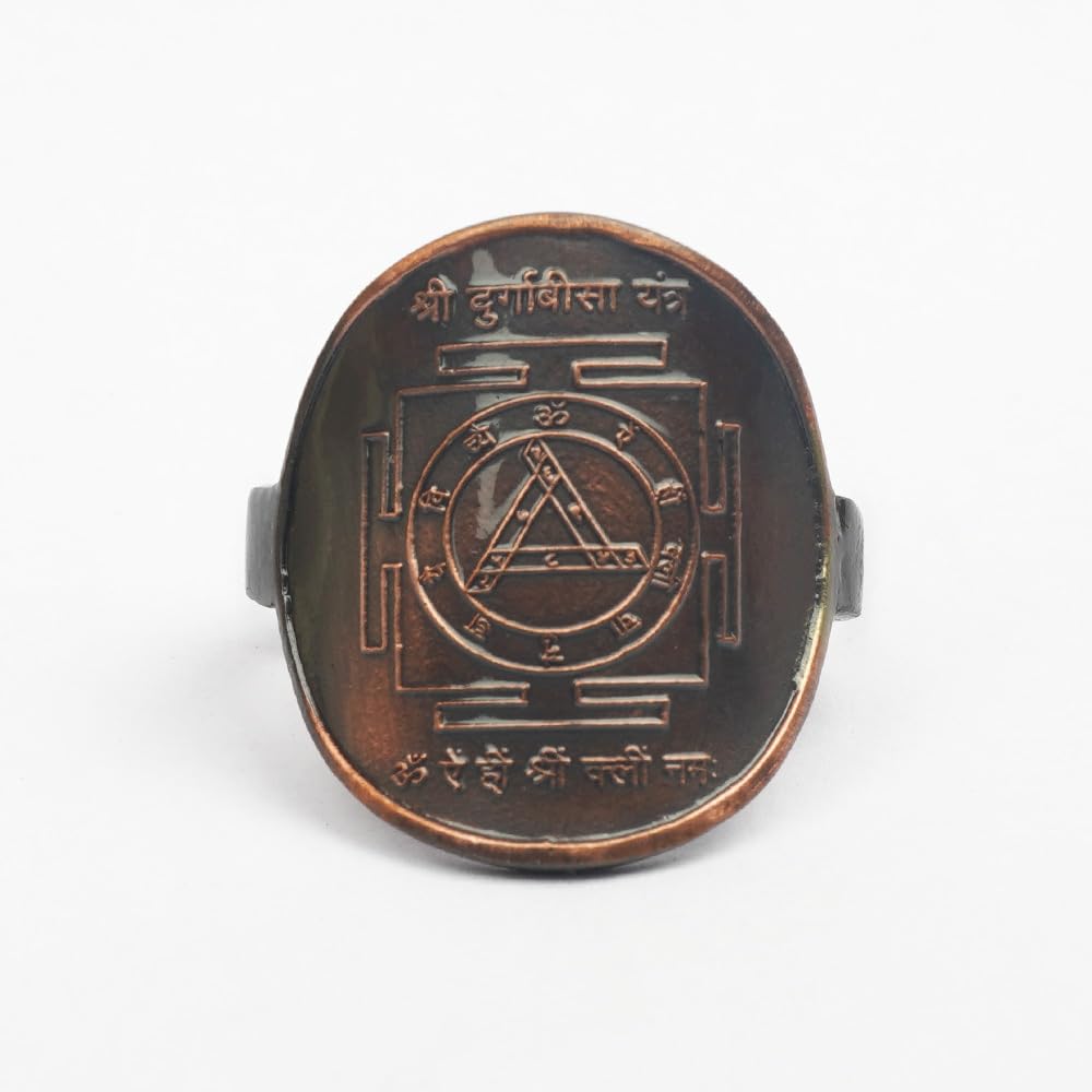 rudra centre Shree Durga Bisa Yantra Ring in Copper-picture-10