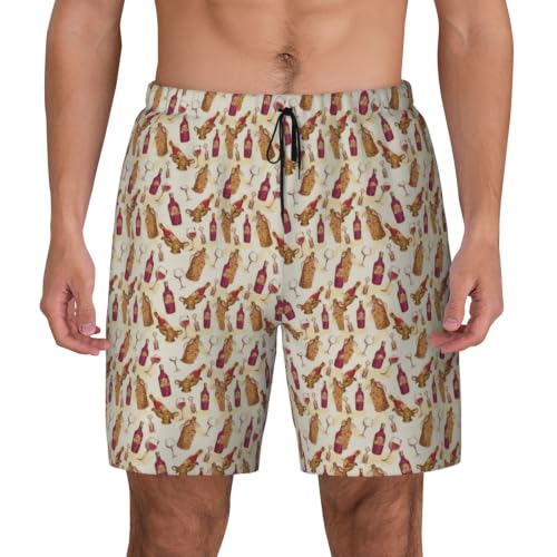Short de bain homme vin rouge respirant et léger pour le plein air