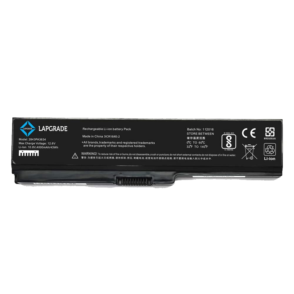 Lapgrade Battery for Toshiba Satellite L600, L630, L635, L640, L645, L650, L655, L670 L675 Series (B07DTCG4VQ) Amazon Price History, Amazon Price Tracker
