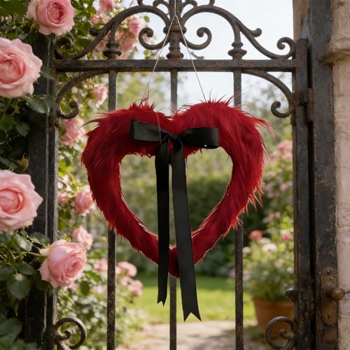 Couronne de Saint-Valentin durable pour décoration de porte solide