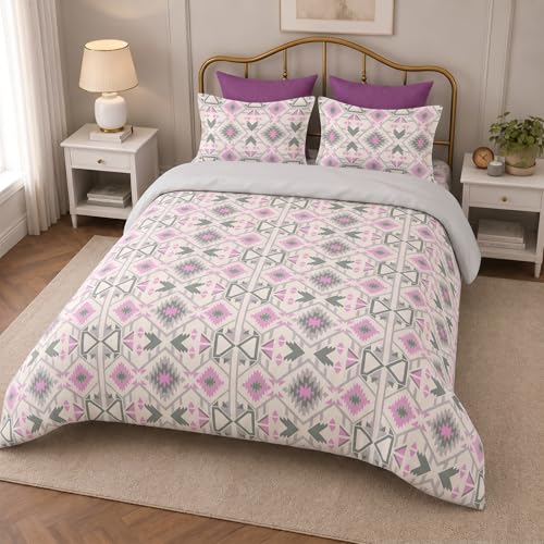 Image of Bombay Dyeing King Size Cotton Bedsheet - 120 TC with 2 Pillow Covers - Soft and Breathable - 1N King Size Bedsheet 2.74 m x 2.74m & 2N Pillow Covers 46cm x 69cm - CK05 (Pink)