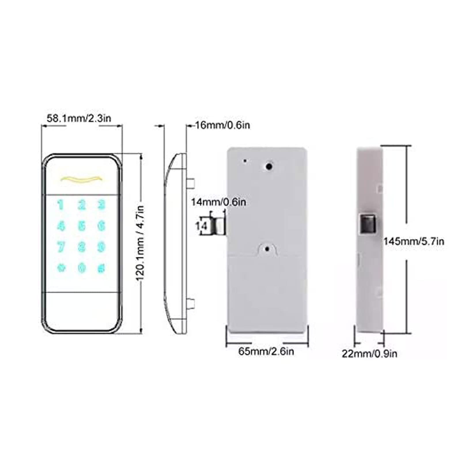 Cerrar Cerradura inteligente electrónica oculta, candado inteligente, tarjeta RFID, contraseña, teclado táctil para armario, archivador, cajón, contraseña sin llave para armario de puerta