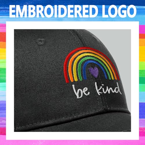 Image of Gay Pride Rainbow Trucker Hat for Men and Women LGBT Embroidered Adjustable Washable LGBTQ Baseball Cap Gifts