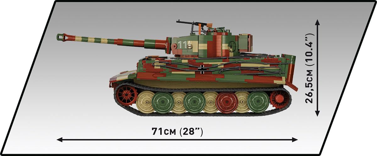COBI PzKpfw. VI Tiger, 70 cm (Länge) x 30 cm (Breite) x 24 cm (Höhe), Dark Green