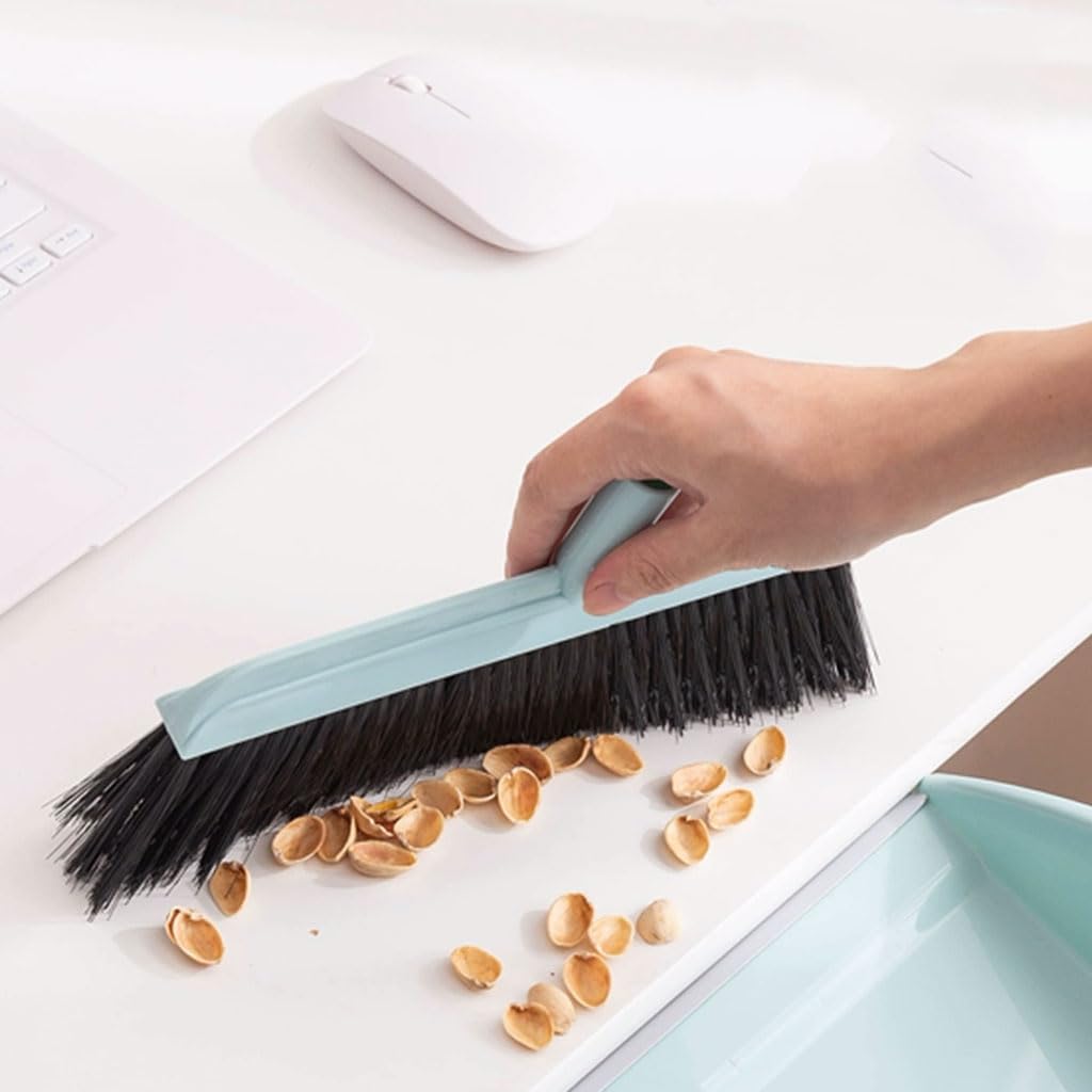 Pratico Set Scopa e Paletta Blu Paletta e Scopa in Piedi con Manico Lungo per l'home Office Versatile