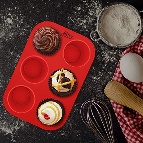 2 Pack Deep & Large Muffin Tray, 6 Cup Silicone Cupcake Moulds, Cupcake Tray, Muffin Cases, Yorkshire Pudding Tray - Image 4