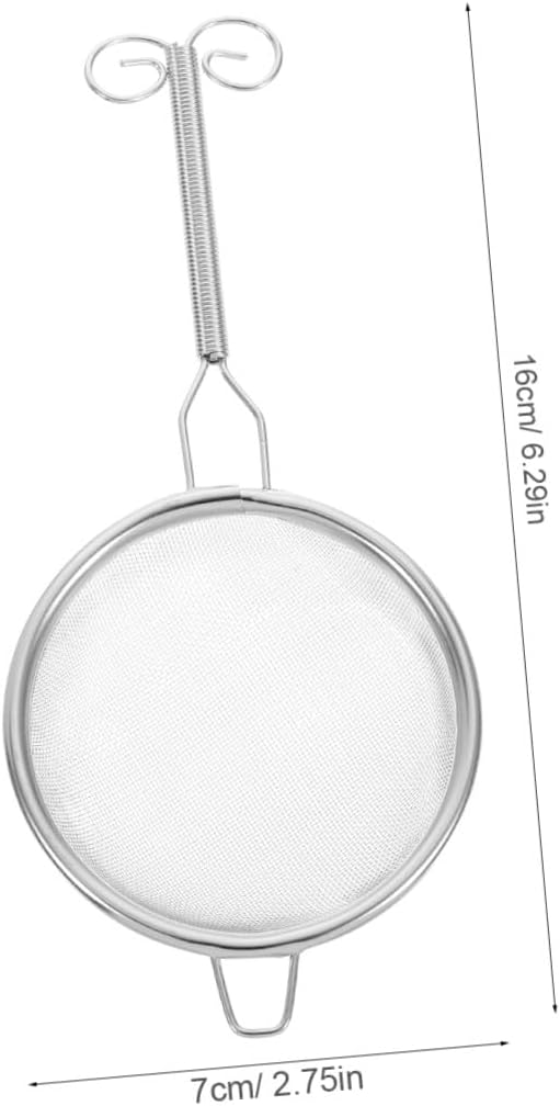 Fine Mesh Tea Strainer Spoon Stainless Steel Loose Leaf Tea Infuser Filter Screen Small 7cm Diameter for Brewing Matcha Accessories