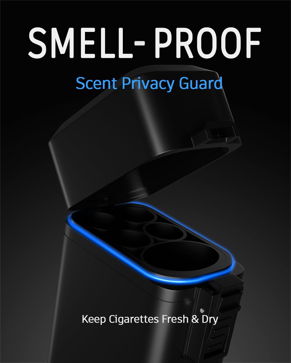 Amazon.com: Smell Proof Pre-Roll Cone Case – 4-Hole King Size Holder with  Lighter Slot, Travel Storage Box for Hand-Rolled Cigarettes : Health &  Household