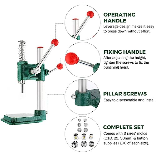 Kit para hacer botones cubiertos de tela con múltiples moldes y suministros, herramienta de manualidades de botones hecha a mano para proyectos de costura creativos