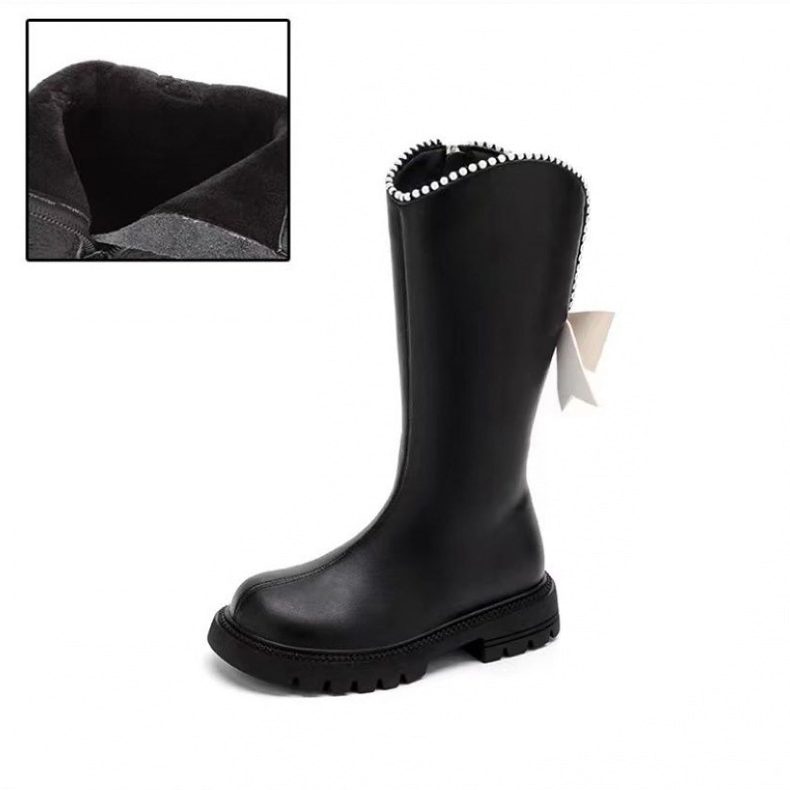 Mädchen Reitstiefel Perle Kinder Langschaft Stiefe Glitzer