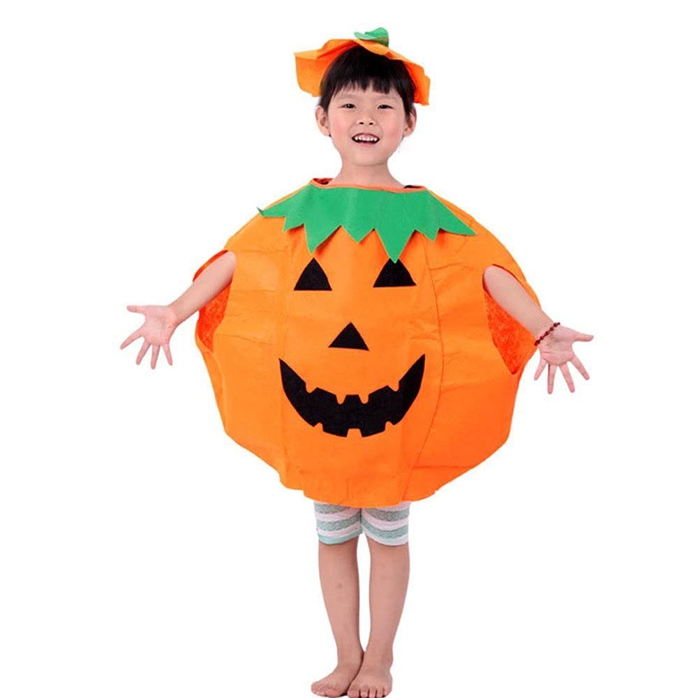 PartyToko Fancy steps Unisex Halloween Pumpkin Costume Kids Children Halloween Party Outfit 2-piece Set 3 to 8yrs non woven fabric cloth (B07TM9R1NS) Amazon Price History, Amazon Price Tracker